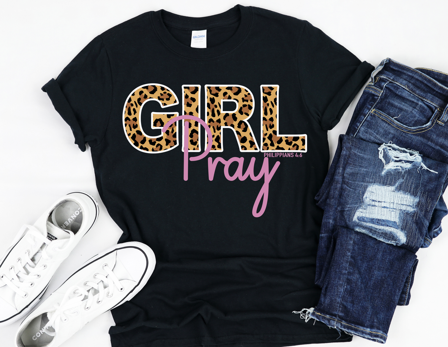 Girl Pray Cheetah Print  T-Shirt