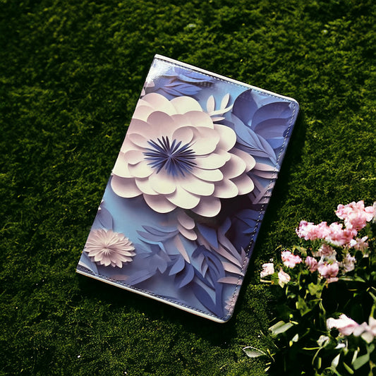 3D Blue and White Flower Journal