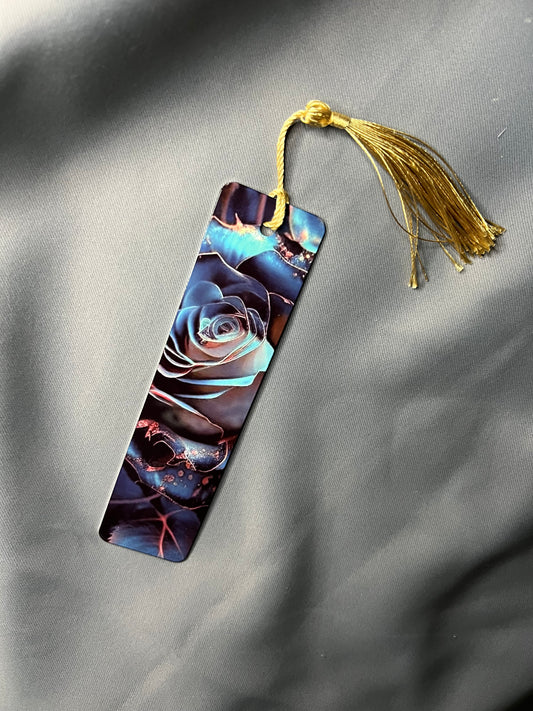 3D Blue Rose Bookmark