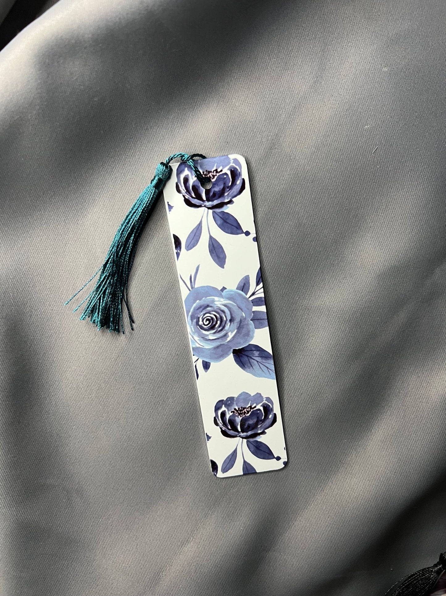 White and Blue Flowers Bookmark