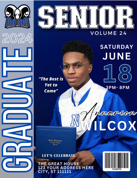 Graduation  Magazine Party Invitation- Digital Download