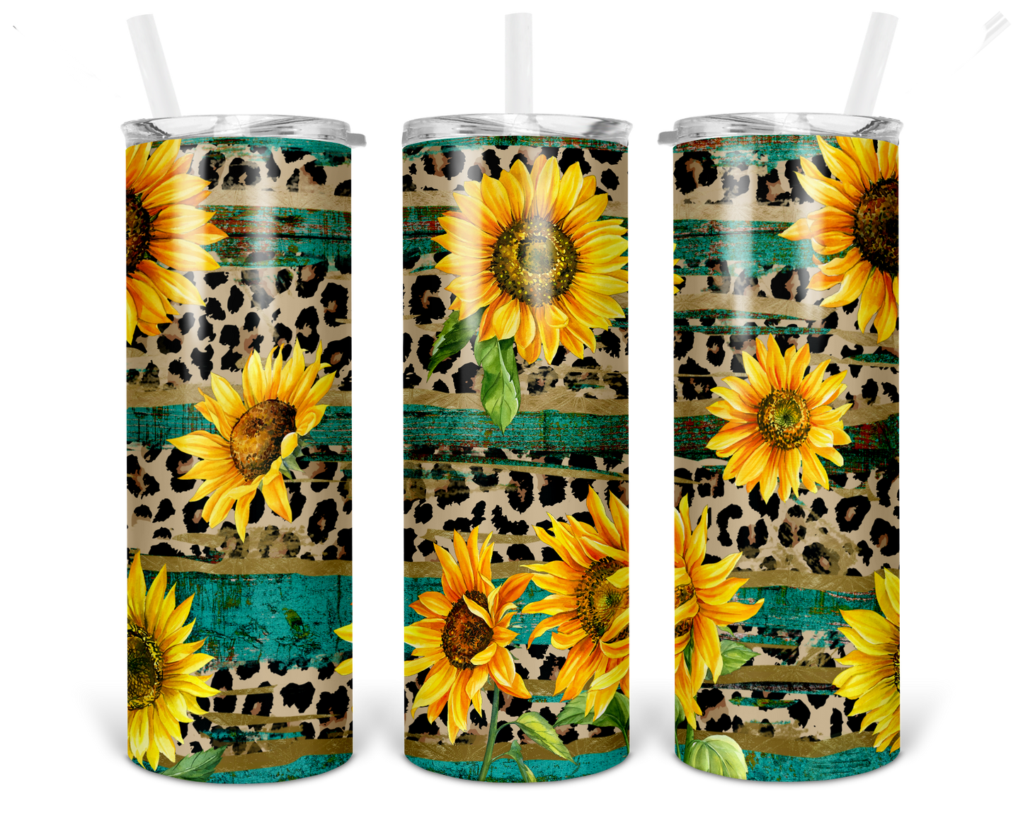 Rustic Wood Sunflowers Tumbler