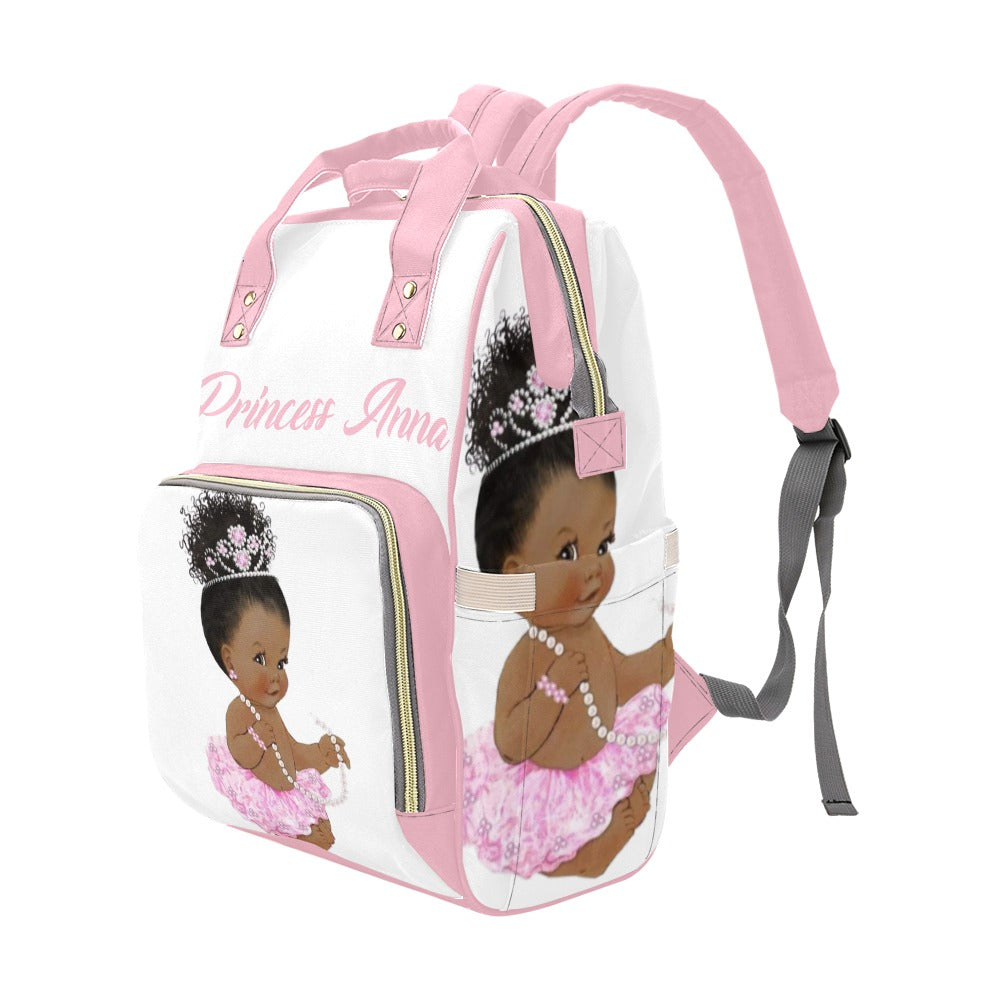 Pink and White Girls Diaper Bag