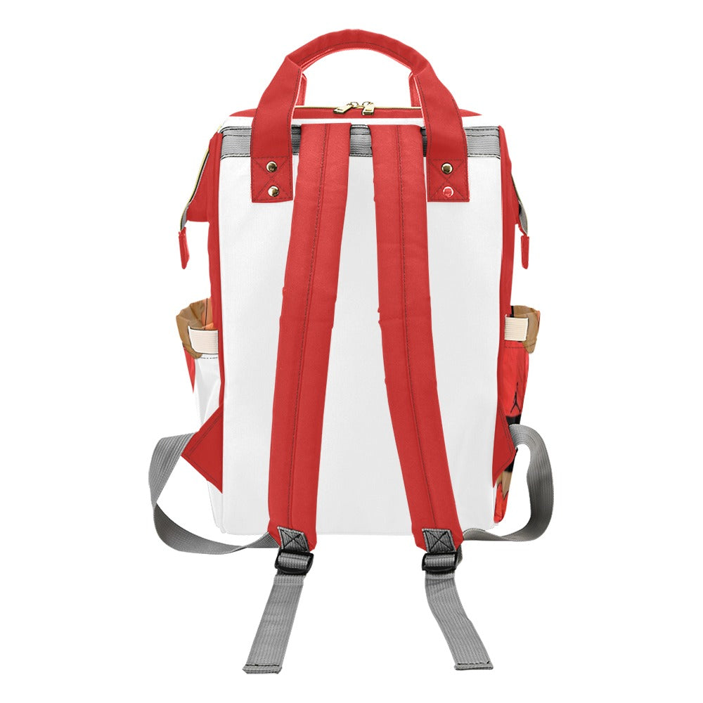 White and Red Boys Diaper Bag