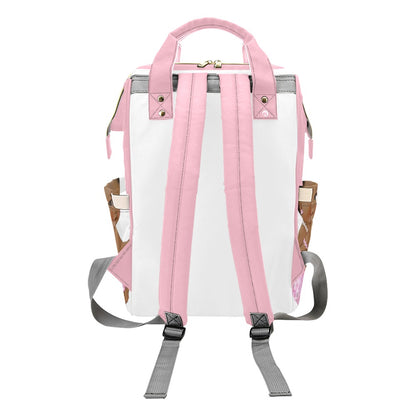 Pink and White Girls Diaper Bag