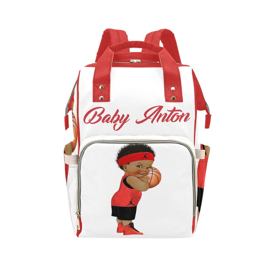 White and Red Boys Diaper Bag