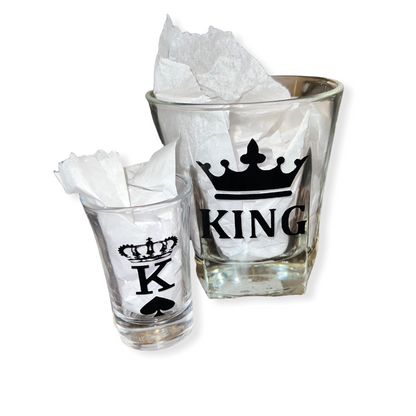 Royal Duo: King's Whisky Glass & Queen's Wine Glass Set